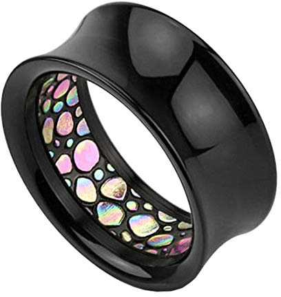 Taffstyle Flesh Tunnel Kunststoff | Double Flared Muschel Perlmut Inlay