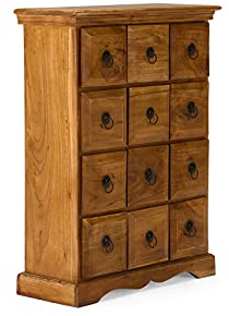 Woodkings® Kommode Texas Massivholz Natur Akazie Holzmöbel Schrank Wohnzimmermöbel Apothekerschrank Schubladenkommode