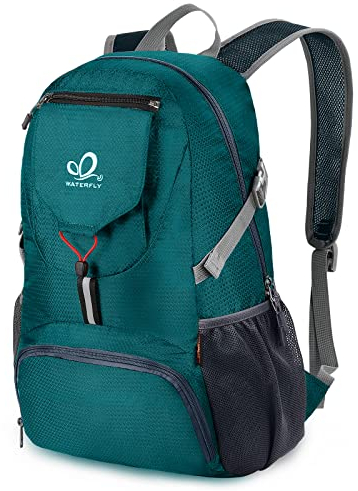 WATERFLY Ultraleicht Faltbar Klein Rucksack: 20L Leicht Packable Wanderrucksack Tagesrucksack Trekkingrucksack Outdoor Sportlich Backpack Travel Daypack für Herren Damen
