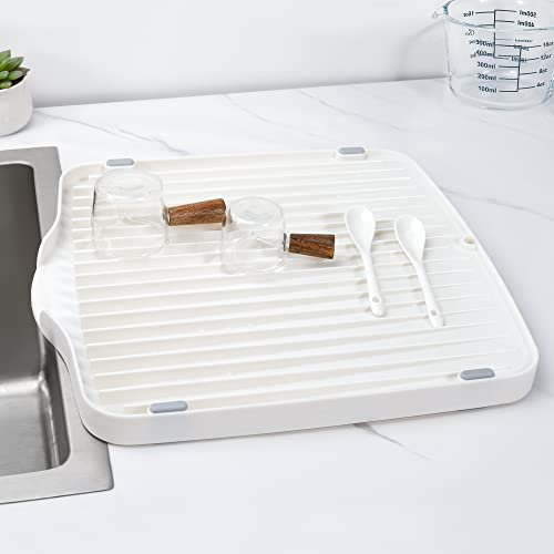 YOHOM Draining Board Tray for Under-Mount Sink Drain Board Plastic Dish Drainer Board for Kitchen Counter Utility Draining Board 13.78 L x 13.19 W x 1.1 H