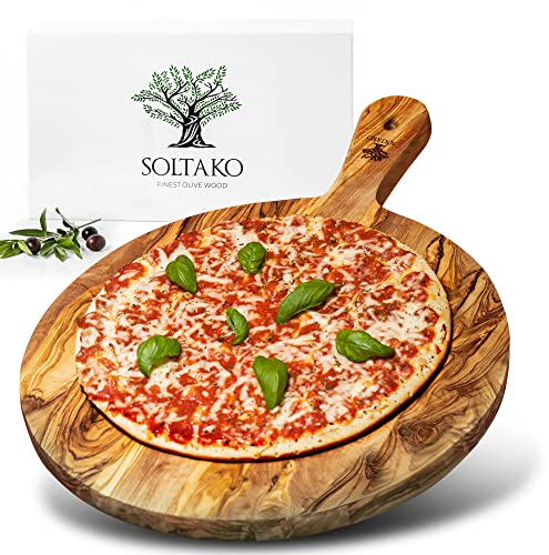 SOLTAKO Tabla de pizza de madera de olivo Magherita