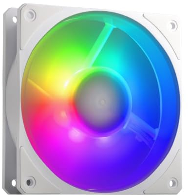 Cooler Master Mobius 120P ARGB Radiator Fan White Edition - Ring Blade Design (PWM), Loop Dynamic Bearing System (max. 75.2 CFM, 3.63 mmH2O, 30 dBA), Chamfered Air-Focus Frame - Addressable Gen 2 RGB