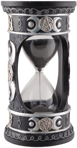 VOGLER Joh. Vogler GmbH Wicca Sanduhr Silber-schwarz mit schwarzem Sand Okult Magie Hexe