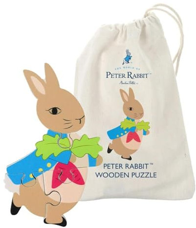 Peter Rabbit Toys Mini Wooden Puzzles - My First Puzzles, Jigsaw Puzzle Games - Educational Toys For 1 Year Old + Toddler, Montessori Toys - Official Licensed Peter Rabbit Gifts by Orange Tree Toys
