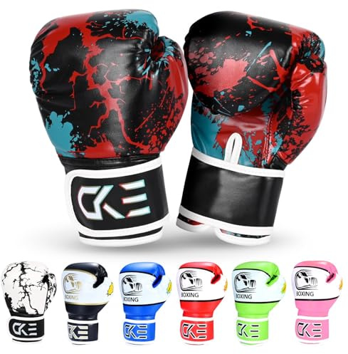 CKE boxningshandskar barn träningshandskar boxning handskar för barn boxningssäck kickboxning för muay thai boxningshandskar (lila)