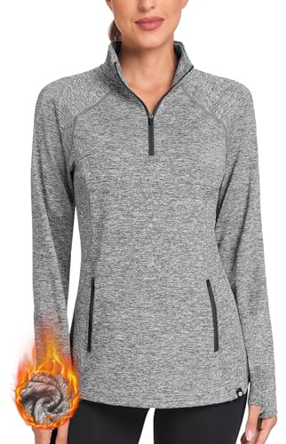 Soneven Damen Fleecepullover Stehkragen Hoodie Mit 1/4 Zip Pullover Sweatshirt Langarmshirt Oberteile Pulli für Herbst Winter