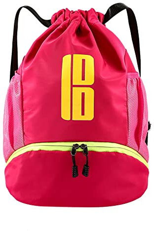 YUNCHONGuk Turnbeutel Sportbeutel Fußballtasche Rucksack mit Kordelzug Verstellbar Sportrucksack mit Schuhfach Tunnelzug Gymsack Wasserdicht Sporttasche für Sport Reisen Schwimmen Fitness