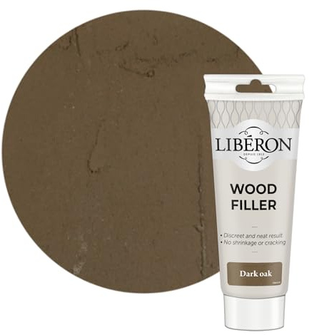 Libéron Mastic pour bois de remplissage et réparation sans rétrécissement ni fissuration Idéal pour les petits trous Utilisation intérieure et extérieure Chêne foncé 150 g
