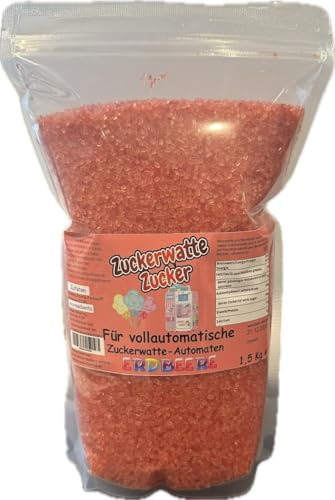 Grober Zucker 1,5 Kg für vollautomatische Zuckerwattemaschine Geprüft (Rot)