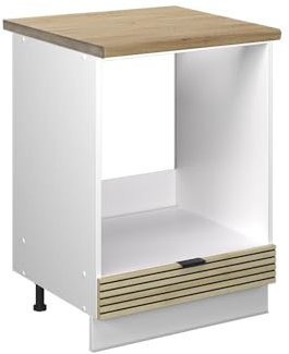 Vicco Herdumbauschrank Fame-Line, Eiche Paneel, 60 cm, AP Eiche, zur Kombination mit weiteren Modulen der Fame-Line Serie