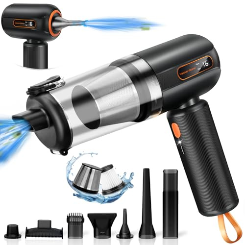 Muiefe Handheld Vacuum Cleaner, 16Kpa Powerful Car Vacuum Cleaner, Double Layer Filtration Hand Held vacuum cordless Rechargeable Portable Lightweight Mini Vacuum Cleaner for Home Car Office Pet Hair