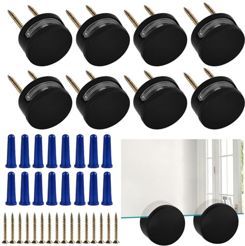 8 Stück Klemmbefestigung Spiegelclip, Schwarz Spiegel Halterung | Klemmbefestigung Abstandshalter Spiegelhalter Upgrade der Doppelscheibe-Fixierung für Spiegel/Glasbilder/Acryl Bild/Fotos