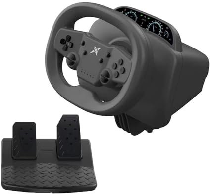 DOYO Gaming Steering Wheel with Pedals, 270 Degree Racing Wheel with Dual Vibration Motors, Wireless Steering Wheel for PS4, PC, Nintendo Switch, PS3, IOS, Android Race Games