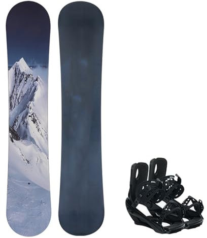 HSSMEUR Tablas De Snowboard Unisex,Tablas De Snowboard con Fijaciones,Patinetas Integrales De Nivel Básico, Equipo De Esquí para Todas Las Pistas De Esquí (Black 56 in)