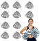 Cheerleading Pompons, 12 Stück Silber Pumpen Pom Pom Pom Zubehör Cheerleading Zubehör für Kinder Aerobic Tanz Bommel Sport Teamgeist Akklamation Nacht Kostüm Party