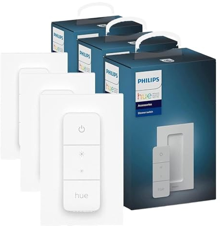 Philips Hue Hue Dimmer Switch Interruptor inteligente, Blanco [Clase de eficiencia energética A+] (Paquete de 3)