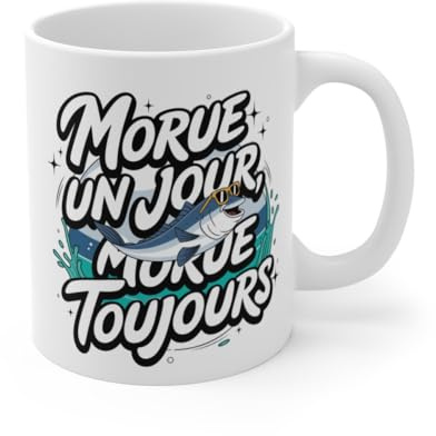 Teecustom Mug Morue un jour, morue toujours Tasse drôle poisson avec lunettes Humour décalé et original