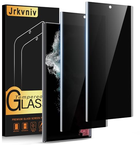Jrkvniv Sichtschutz Panzer Schutz Glas für Samsung Galaxy S22 Ultra 5G,9H Härte Privacy Schutzfolie Blickschutz,Anti-Spy Schutzglas Displayschutzfolie Kratzfest Sichtschutzfolie Displayschutz,2 Stück
