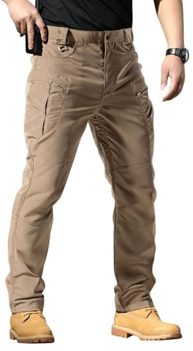 Pantalon Tactique éLastique pour Hommes,Militaire Résistant à l'eau pour Le Combat,Camouflage D'Entraînement pour Les Forces Armées 02-Kaki L