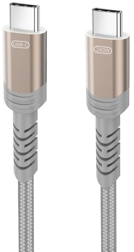 Ubluker Cable USB C a USB C 3M, 240W 100W 60W Cable de Carga Ultrarrápida USB Tipo C Premium con Emarker Nylon Trenzado Sync de Datos y Audio Para iPhone 17 16 16e 15 Galaxy S25 MacBook Portátil