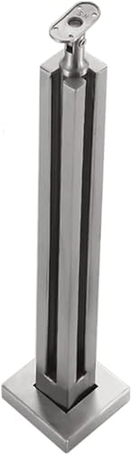 Barandilla de aluminio con postes de acero inoxidable para balaustradas de cristal, ideal para balcones y escaleras, altura media, 85 cm, soporte de clip de cristal duradero y elegante