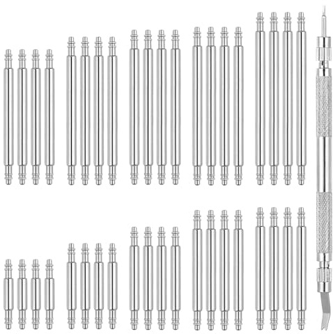 41 Stück (8-26mm) Uhrenarmbandstifte Uhrenwerkzeug Set, Professionelle Uhrenarmbänder Federsteg + 40 Stück Edelstahl Uhrenarmband Stifte 1,5mm/1,8mm, Armband Gliedstift Reparatur Entferner Werkzeug