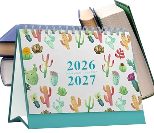 Schreibtischkalender 2026 | dickes Papier 18 Monate – Monatskalender für den Schreibtisch 2026 – 2027 | für Zuhause und Schule Akademischer Terminkalender Stundenplanung Lehrer und