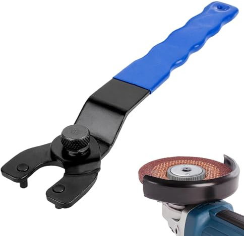 niusility Angle Grinder Key, Adjustable Angle Grinder Attachments, Angles Grinders Key Tool, Universal Lock-nut Adjustable Angles Grinders Wrench, Durable Wrench for Disc and Wheel Changes(Blue)