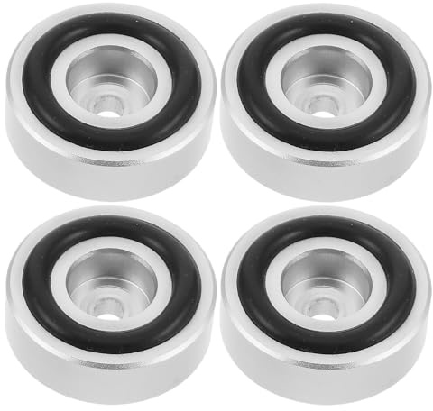 SUPVOX 4pcs Non Slip Chopping Board Feet Pads with Rubber and Aluminum Alloy Material, Enhanced Stability and Easy Installation, Suitable for Kitchen Cutting Board Supports, Silver