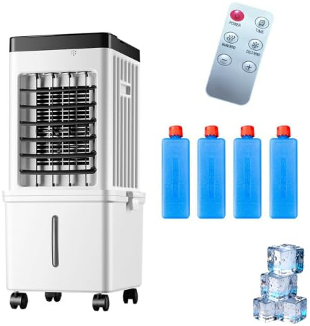 Nevthar Enfriador Evaporativo con Control Remoto,Aire Acondicionado Portatil sin Tubo Exterior,Bajo Nivel De Ruido,Ventilador Air Conditioner Cooler Fan,Oscilación 120°,Air Conditioner Cooler Fan