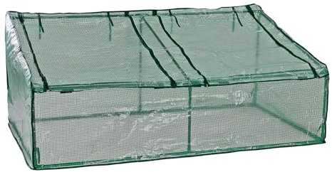 DEMA Universal Folienfrühbeet 182x95x75 cm - Frühbeet, Gewächshaus, Treibhausfolie - wetterfest, UV-beständig, platzsparend - Garten, Anzucht, Beetabdeckung