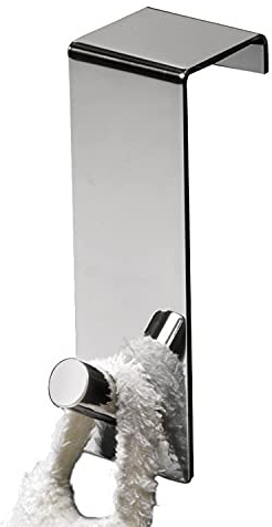 Gedy Appendiabiti da porta o mobiletto singolo cromato, Battente 40CM, Misure e peso prodotto: 14X4,5X7,5 CM & 0,15 KG, Appendi accappatoio bagno in acciaio inox, Design R&S, 2 anni di garanzia