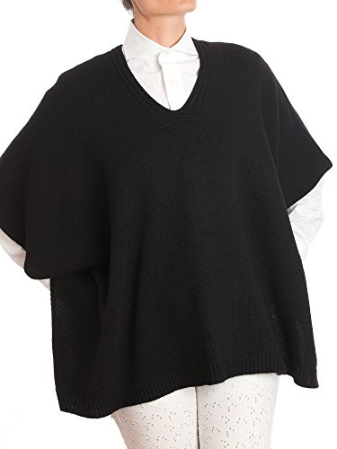 DALLE PIANE CASHMERE - Poncho två knappar kashmir blandade garn - kvinna, Svart, one size