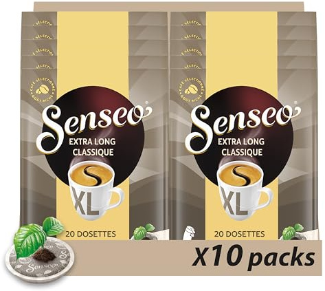 Senseo Xtra Long Classique 20 dosettes 250g - Lot de 10