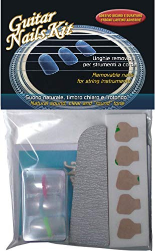 Guitar Nails Kit – avtagbara gitarrnaglar – avtagbar gitarr – plektrum och fingerhattar för akustisk och klassisk gitarr