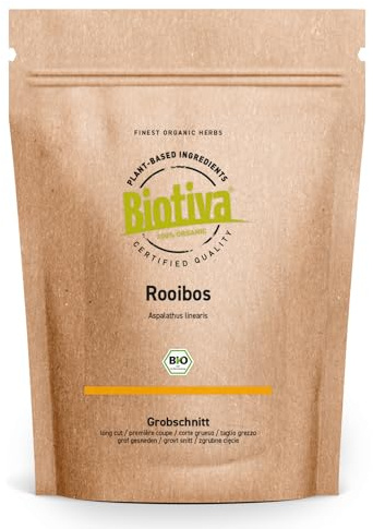 Biotiva Té Rooibos Orgánico 250g - Aspalathus Linearis - embotellado y controlado en Alemania (DE-eco-005)