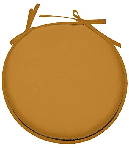Stof - Cuscino per sedia - Misura ø: 40 cm - 100% poliestere - Colore curry - Modello Nelson - Qualità eccezionale - Confortevole ed elegante - Facile da pulire