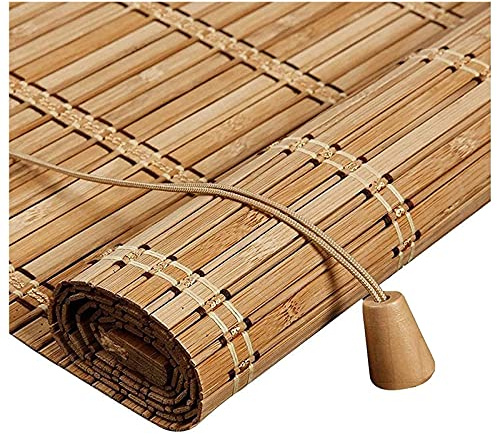 YSJX Sichtschutz Rollo für Fenster und Türen,Bambusrollo wetterfest Raffrollo Holzrollos Jalousie Vorhänge für raumhohe Fenster/Restaurant/Korridor,Anpassbar (Size : 140x120cm/55x47in)