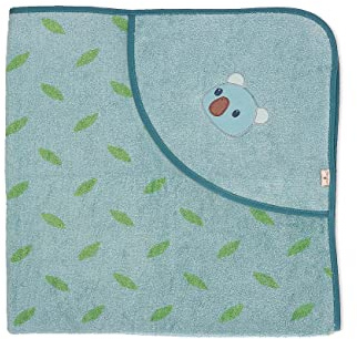 Sterntaler Baby Unisex Badetuch Baby GOTS Kalla - Badeponcho Baby, Kapuzenhandtuch, Badehandtuch Kinder Koalamotiv - Bio - 100x100 cm - blau meliert
