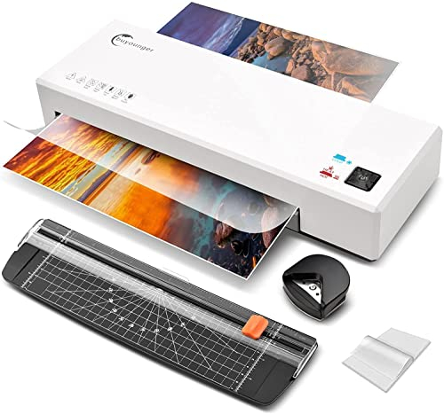Laminiergerät,Laminiergerät A4 Mit 40Pcs Laminierfolien A4 A5 A6, Buyounger Laminator Mit papierschneider Eckenabrunder FürHeimgebrauch Büro Schule