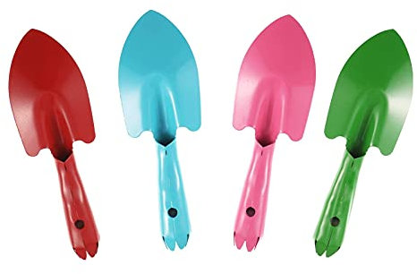 RTEY 4-teiliges Metall-Handschaufel, buntes Mini-Gartenkellen-Set, Gartenwerkzeuge für Bodenpflanzung, Graben, Umpflanzen