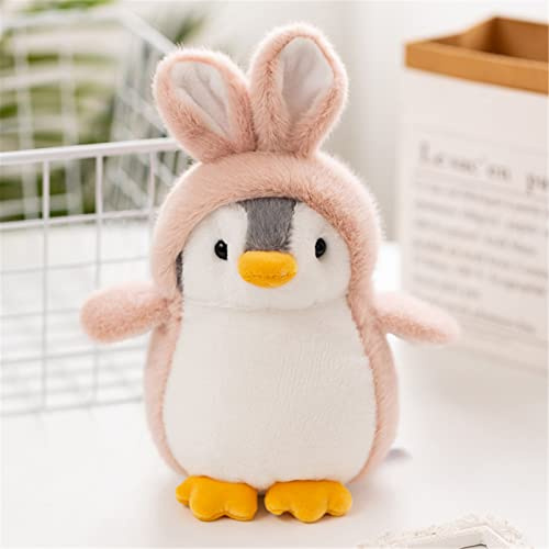 EXQULEG Plüschtier Pinguin Stofftier Kissen Kuscheltier Cartoon Geschenk für Kinder (Rosa1)