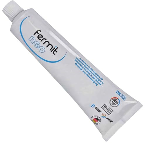 Zertifiziertes Dichtungsmittel Paste Neo Fermit für metallene Gewinde-Verbindungen in Verbindung mit Hanf, DVGW, 150g Tube, Made in Germany, Wasser Heizung Gas Zubehör