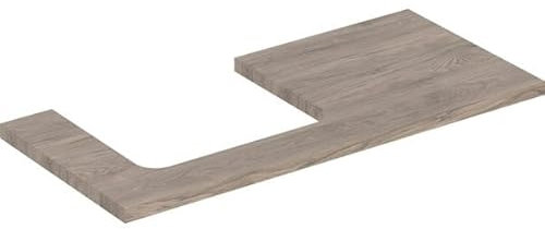 Geberit ONE piano lavabo, apertura a sinistra, per lavabo da appoggio, 105x3x47cm, 505.304.00.1; colorazione: Struttura in legno noce noce hickory/melaminico