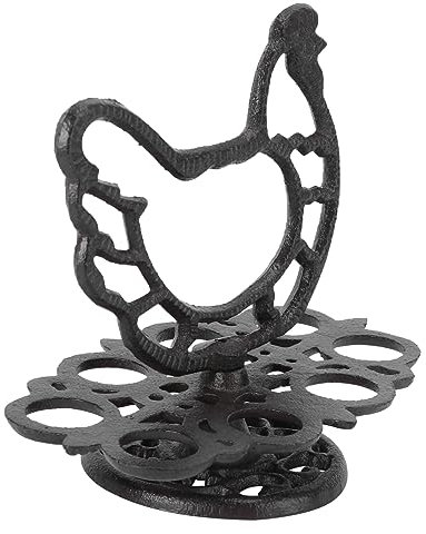 TOVINANNA Huevera De Hierro Fundido Estilo Vintage para Cocina Soporte para Guardar Huevos Diseño De Hogar