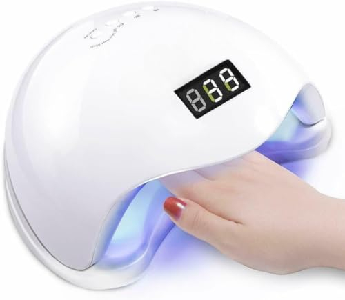 SQUADO Lampada UV Led Unghie 48W, Fornetto Professionale Con Display, Varie Modalità Timer per Manicure