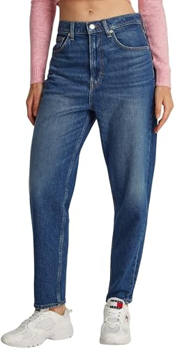 Tommy Jeans Vaqueros Mujer Mom-Fit Tapered Fit, Azul (Denim Dark), 27W/32L