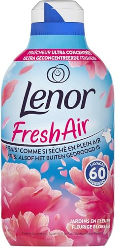 Lenor Fresh Air sköljmedel 8 x 60 tvättar, blommande ultrakoncentrerad friskhet, återvunnen flaska