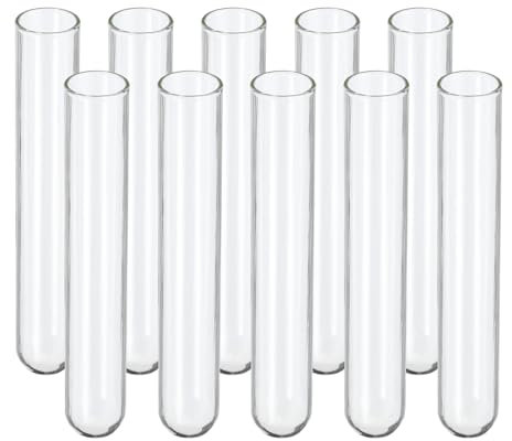 PATIKIL 5ml Test Tubes, 100pcs 2.95x0.47in Glass Clear Round Bottom Test Tube Containers for Bead Party Candy Bath Salt Storage Scientific Experiment Plant Propagation