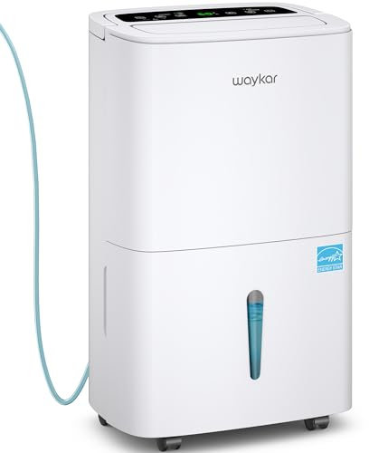Déshumidificateur Waykar Energy Star 150 pintes avec pompe pour espaces jusqu'à 7 000 pi² dans les grandes pièces commerciales et industrielles, les entrepôts, les maisons, les sous-sols, les